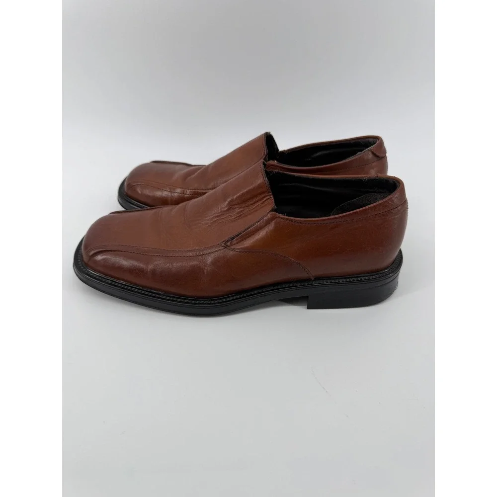 Venturini For Men Dorino Brown Leather Square Toe Loafers Made in Italy 9
